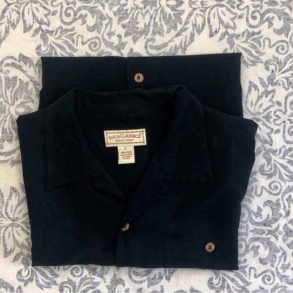 Mens Boca Classics Black Button Front Shirt - Picture 5 of 16